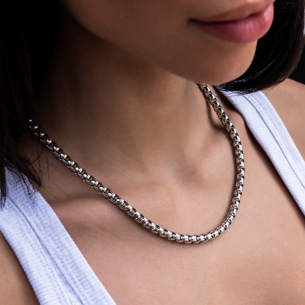 Rounded Box Chain Necklace- 6mm