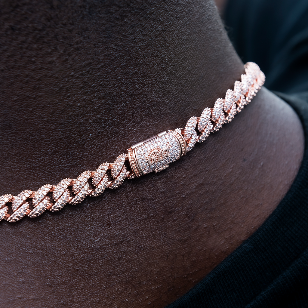 GLD Diamond Cuban Chain in Rose Gold- 8.5mm