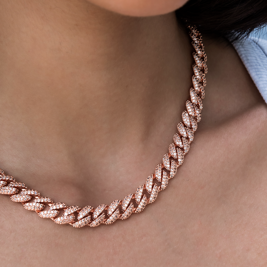 Diamond Cuban Necklace in Rose Gold- 8.5mm