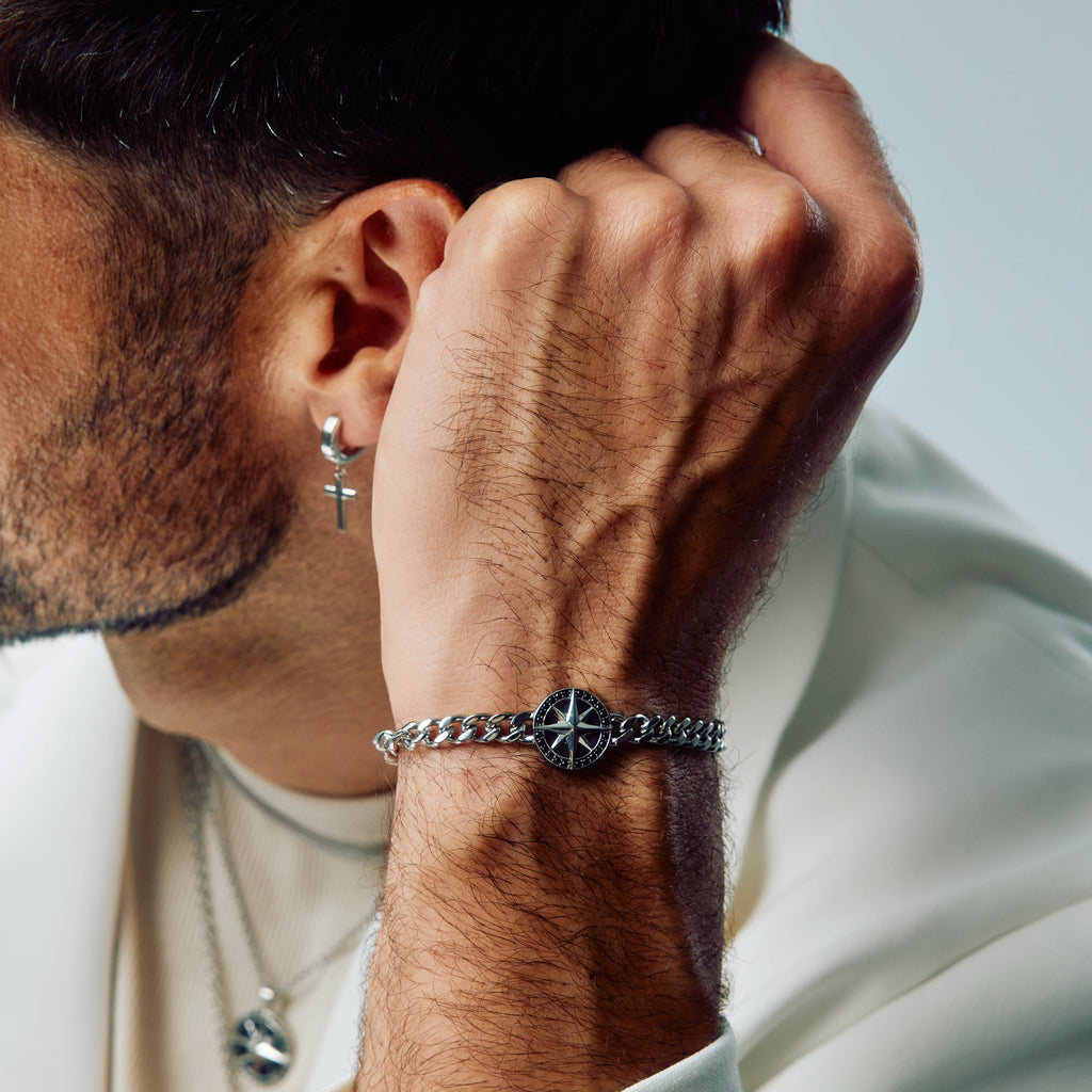 Stone-Set North Star Compass Bracelet