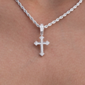 Micro Iced Celtic Cross in White Gold
