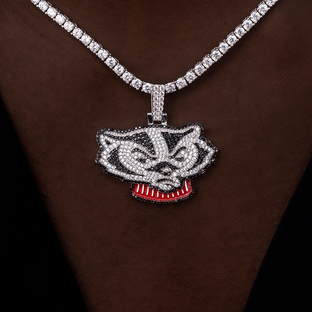 Wisconsin Bucky Badger Official NCAA Mascot Pendant