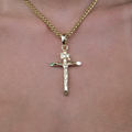 Large Crucifix Cross Pendant in Yellow Gold