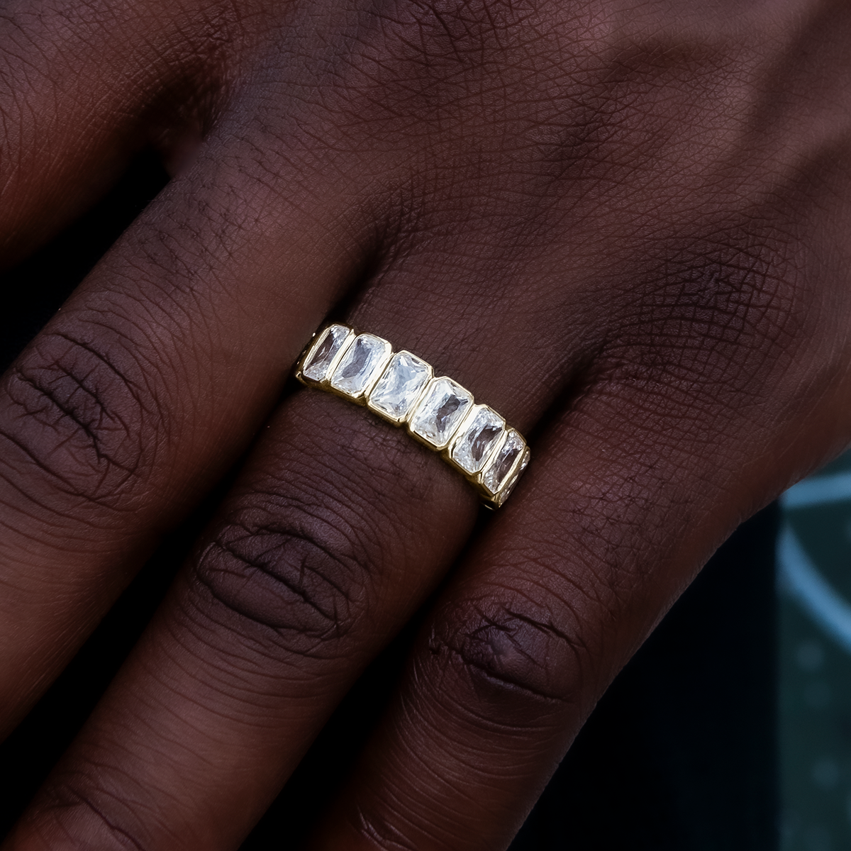 Baguette Bezel Ring in Yellow Gold Vermeil