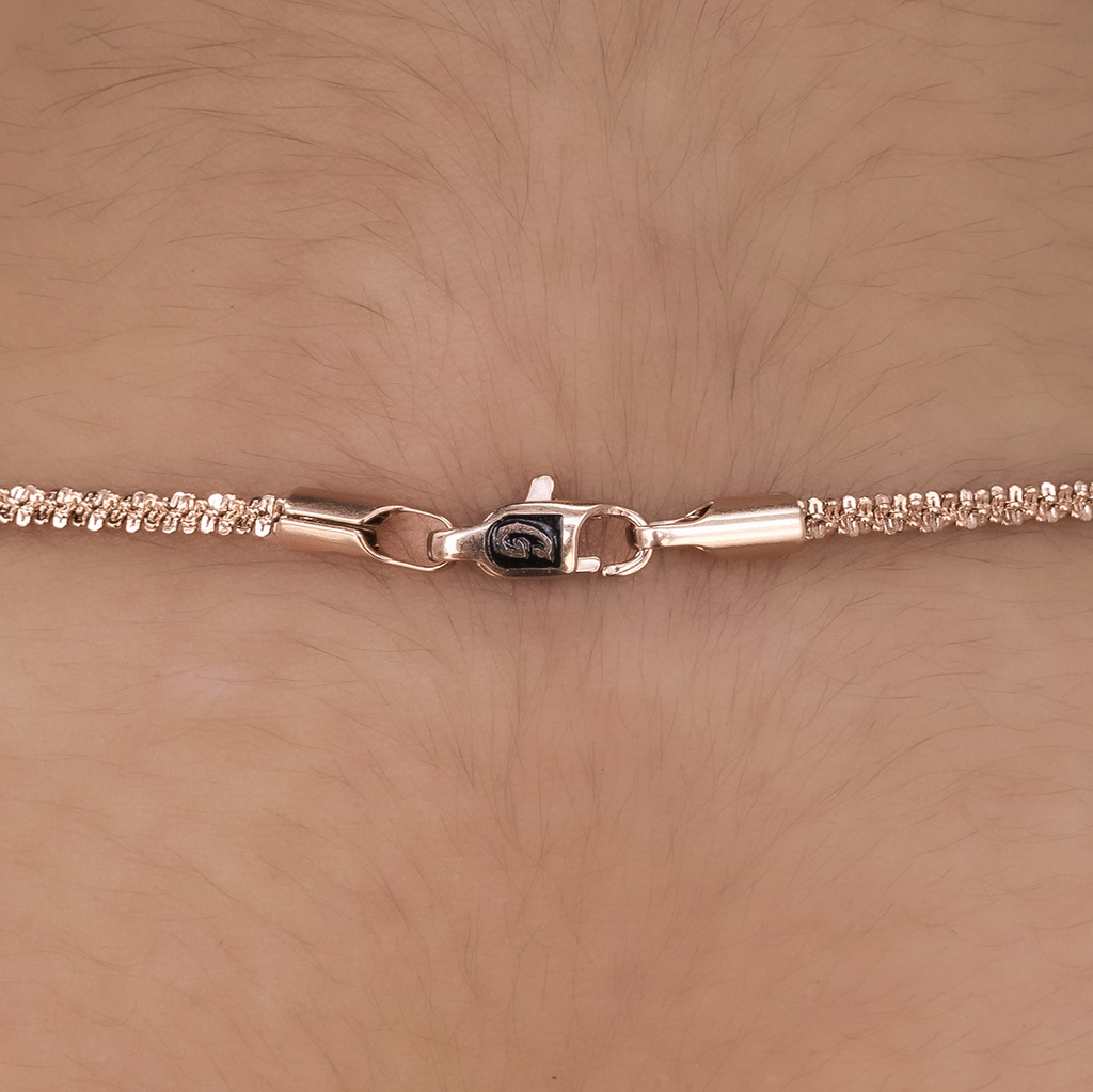 Popcorn Necklace in Rose Gold- 2mm