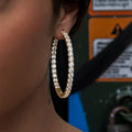 GLD Eternity Hoop Earrings in Yellow Gold- 4mm