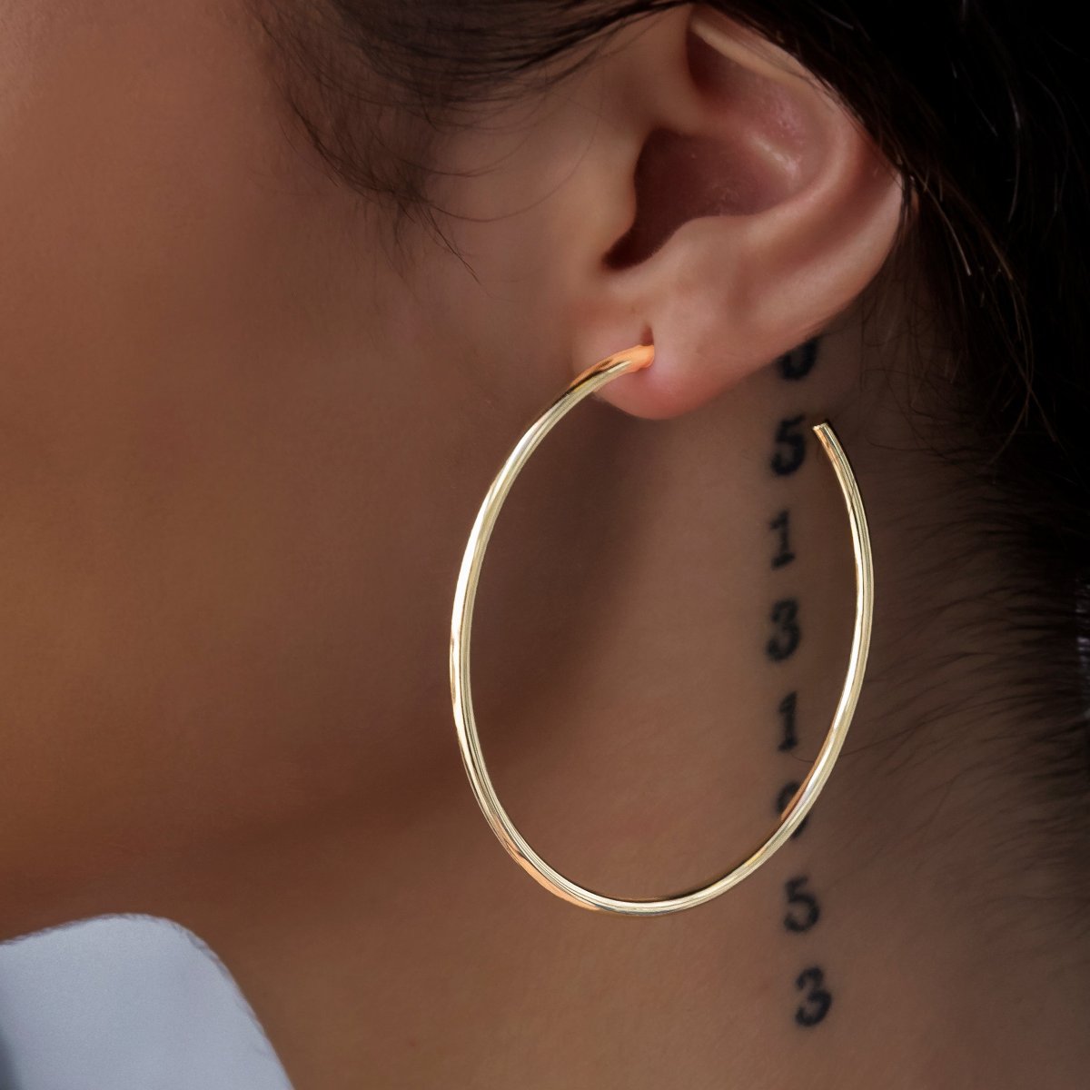 Plain Hoop Earrings in Yellow Gold