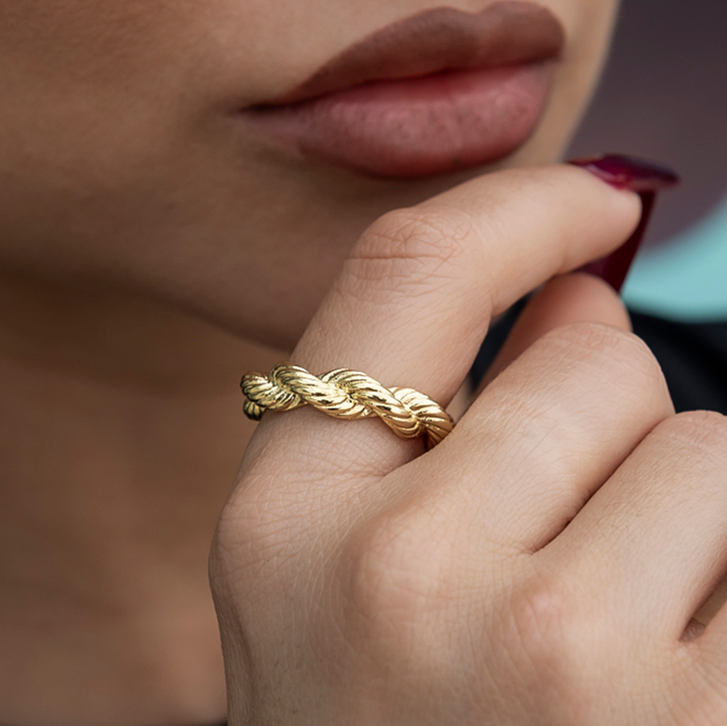 6MM Rope Ring in Yellow Gold