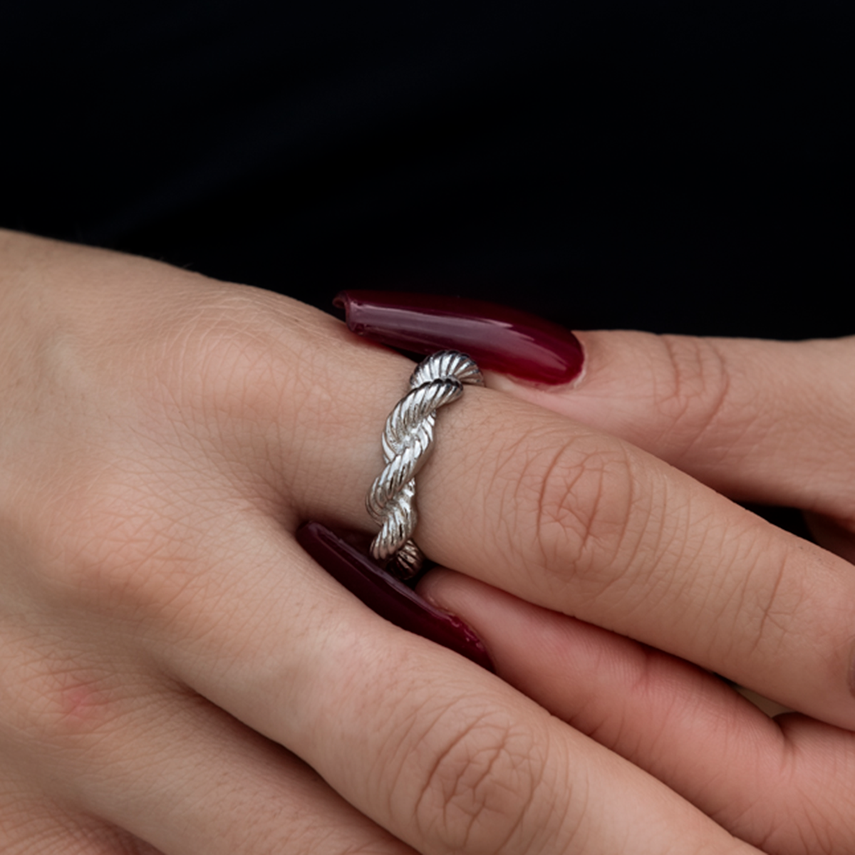 6MM Rope Ring in White Gold