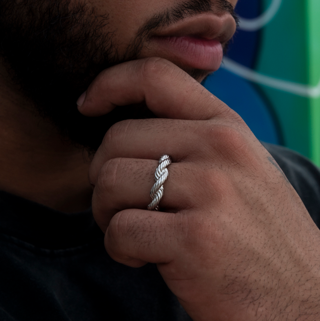6MM Rope Ring in White Gold
