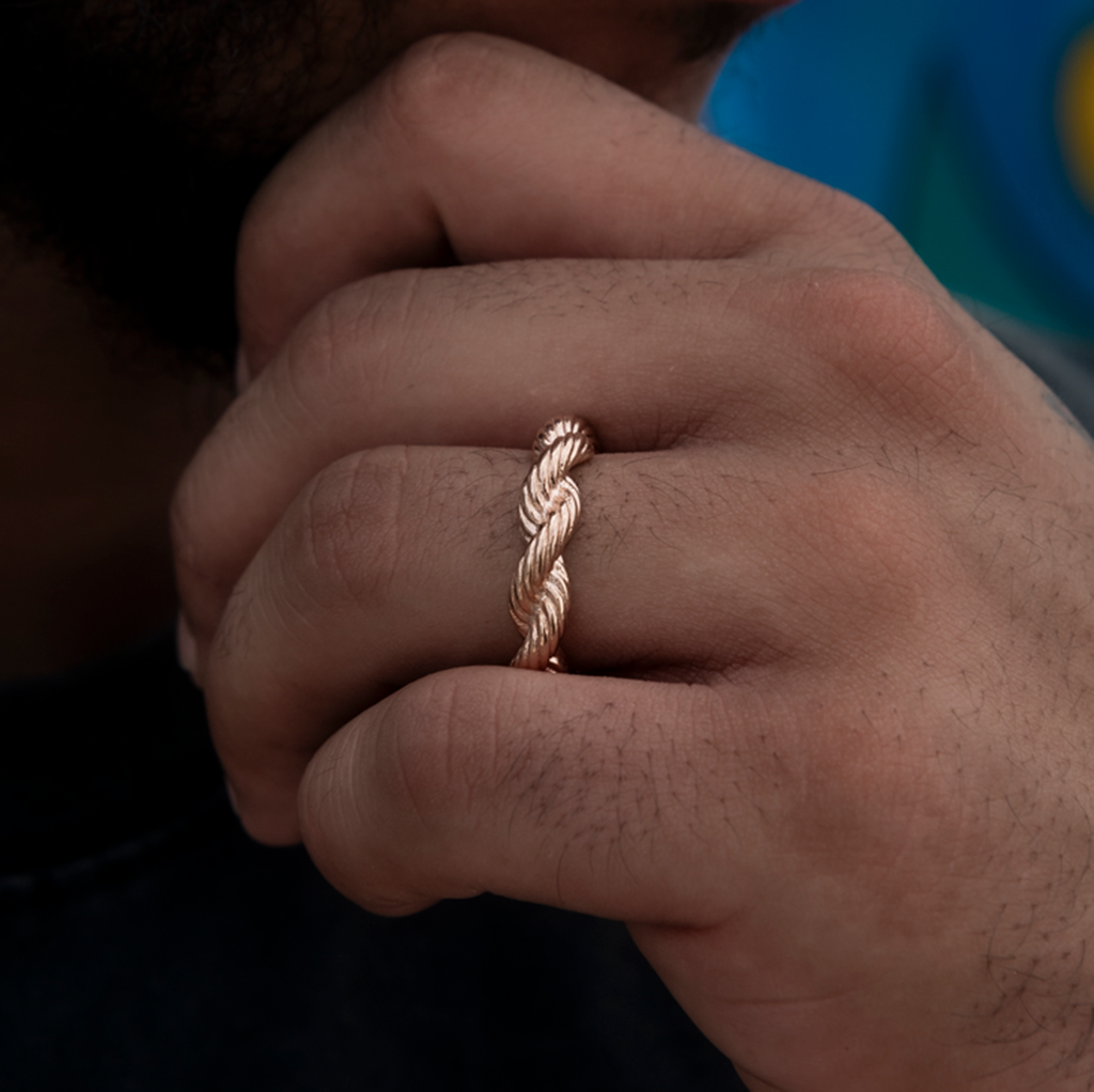 6MM Rope Ring in Rose Gold