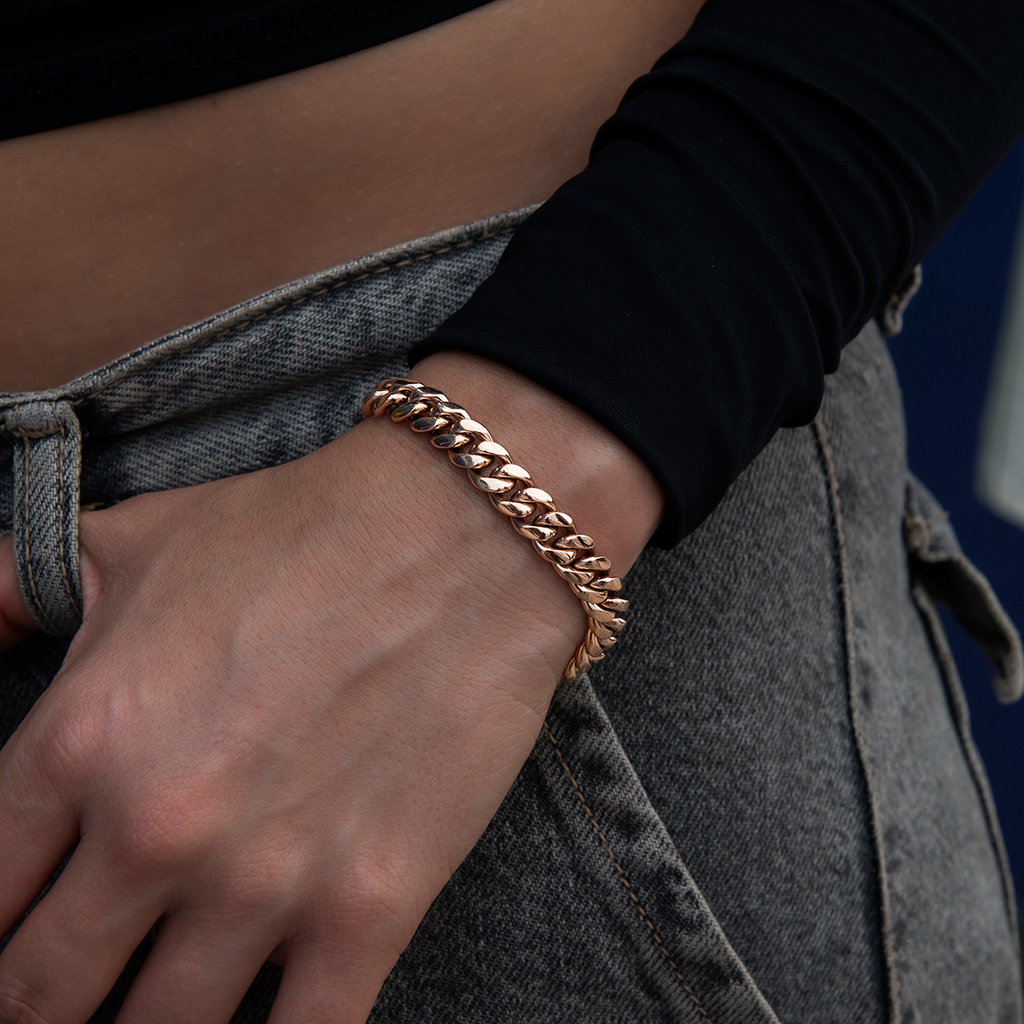 GLD Miami Cuban Link Bracelet in Rose Gold- 8mm