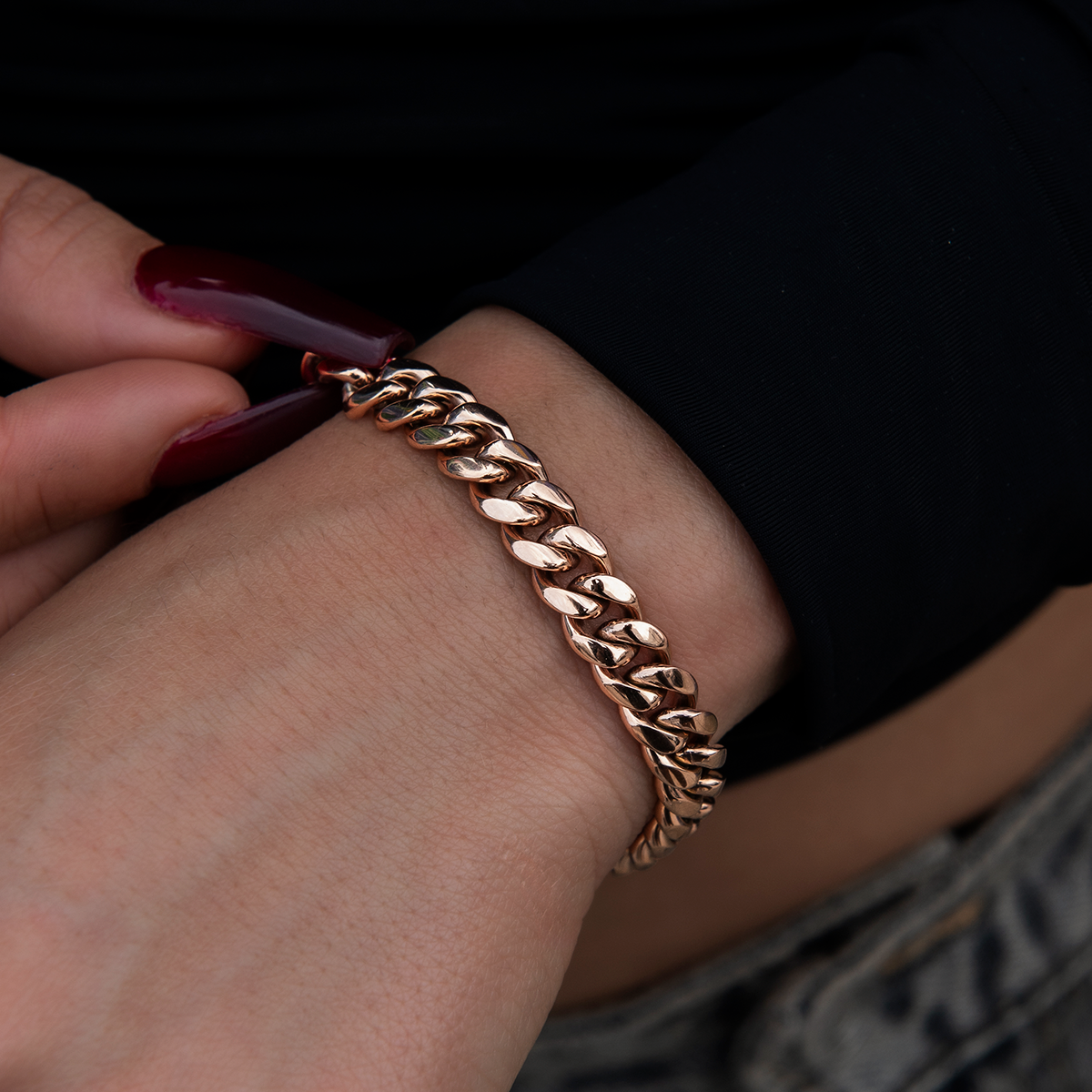 GLD Miami Cuban Link Bracelet in Rose Gold- 8mm