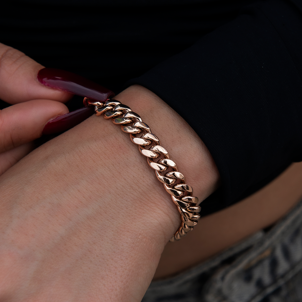 Miami Cuban Link Bracelet in Rose Gold- 8mm