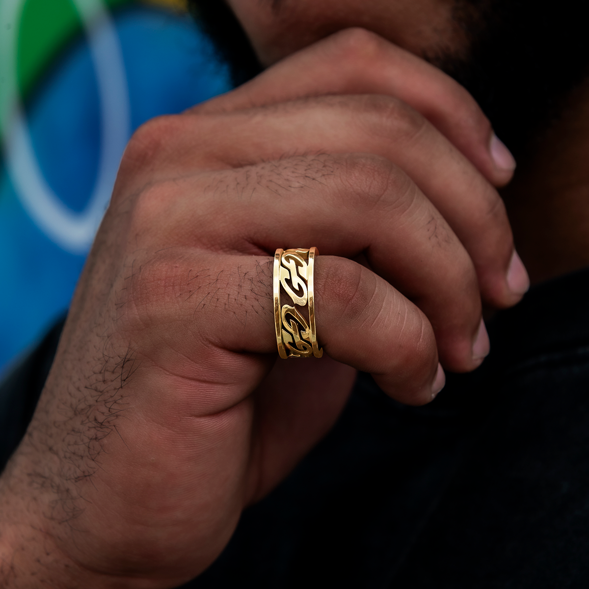 GG Logo Ring in Yellow Gold
