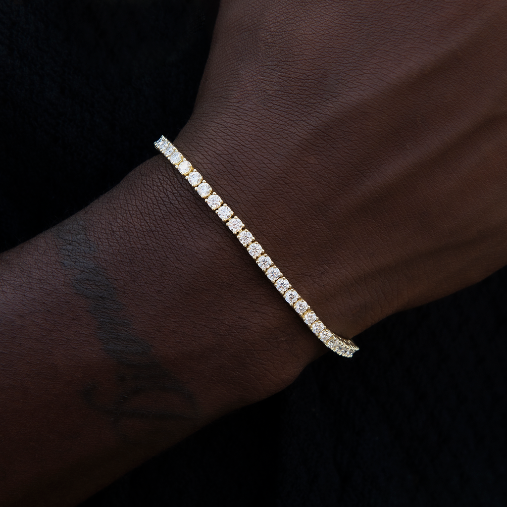 Moissanite Tennis Bracelet in Yellow Gold Vermeil- 3mm