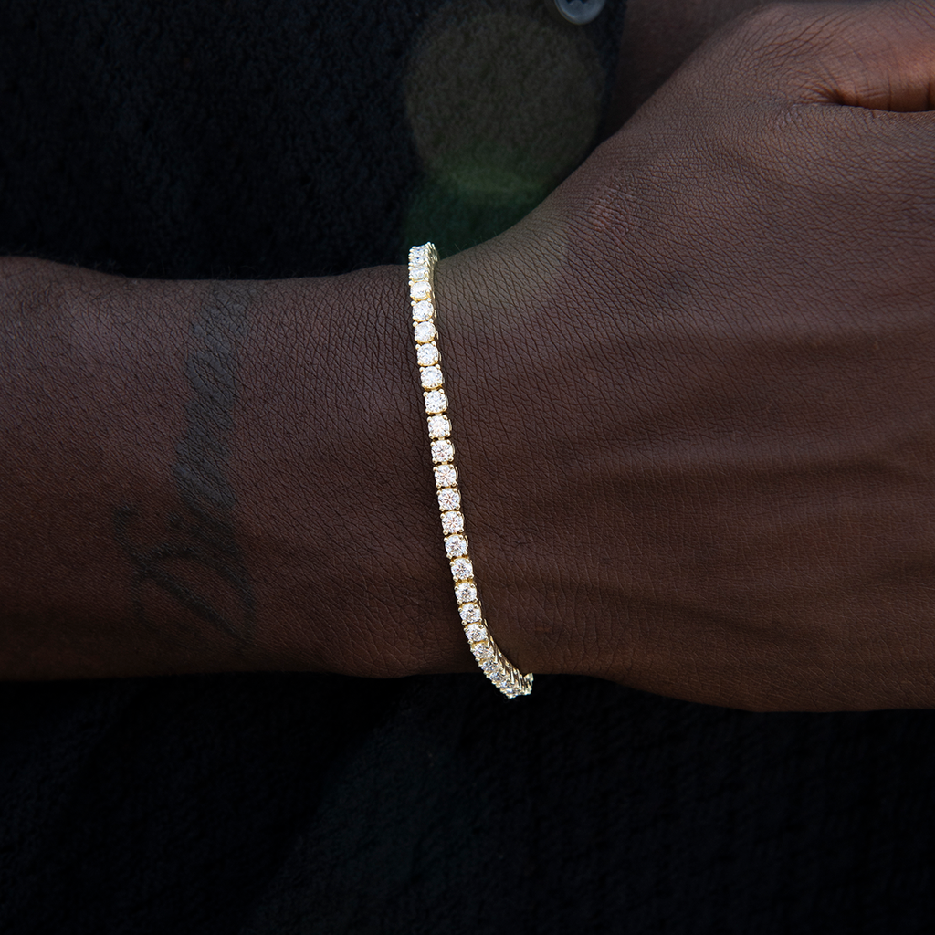 Moissanite Tennis Bracelet in Yellow Gold Vermeil- 3mm
