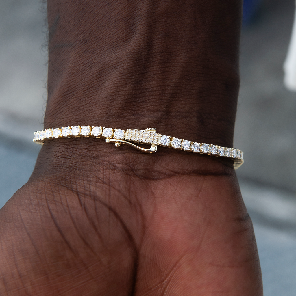Moissanite Tennis Bracelet in Yellow Gold Vermeil- 3mm