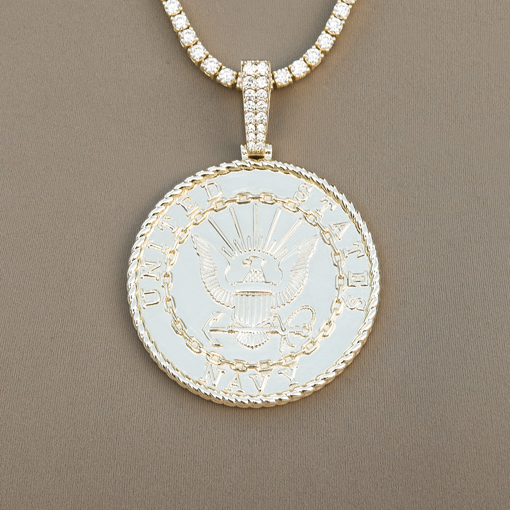 U.S. Navy Pendant in Yellow Gold