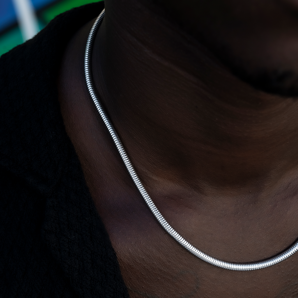 Snake Chain in White Gold - 4mm
