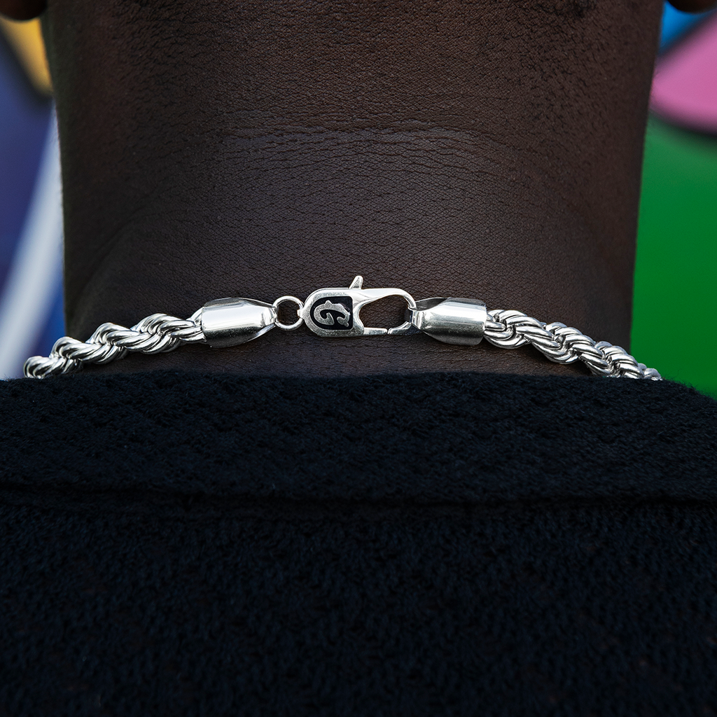 GLD Rope Chain in White Gold- 8mm