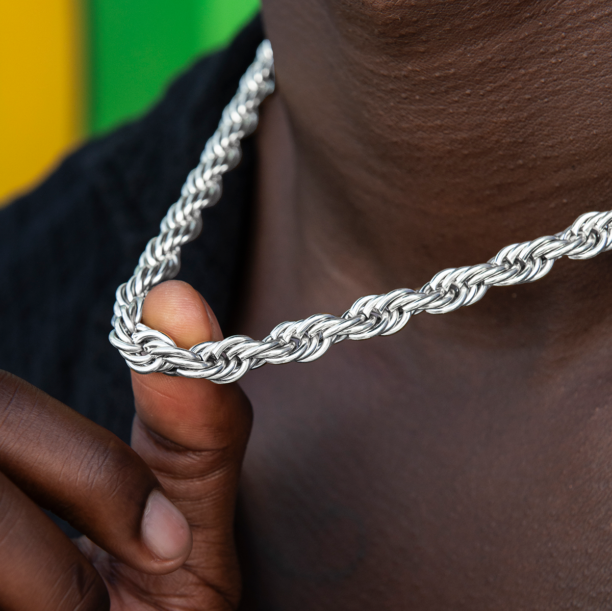 GLD Rope Chain in White Gold- 8mm
