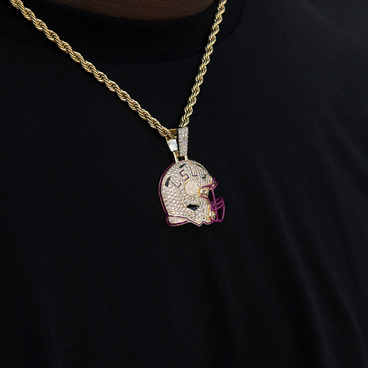 LSU Tigers Official NCAA Football Helmet Pendant