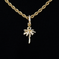 Palm Tree Clip On Pendant in Yellow Gold