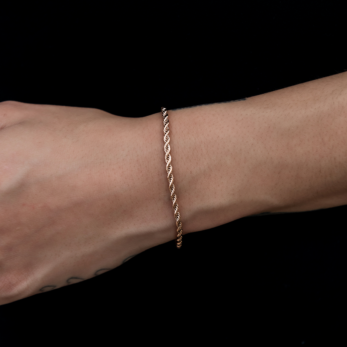GLD Rope Bracelet in Rose Gold- 2mm