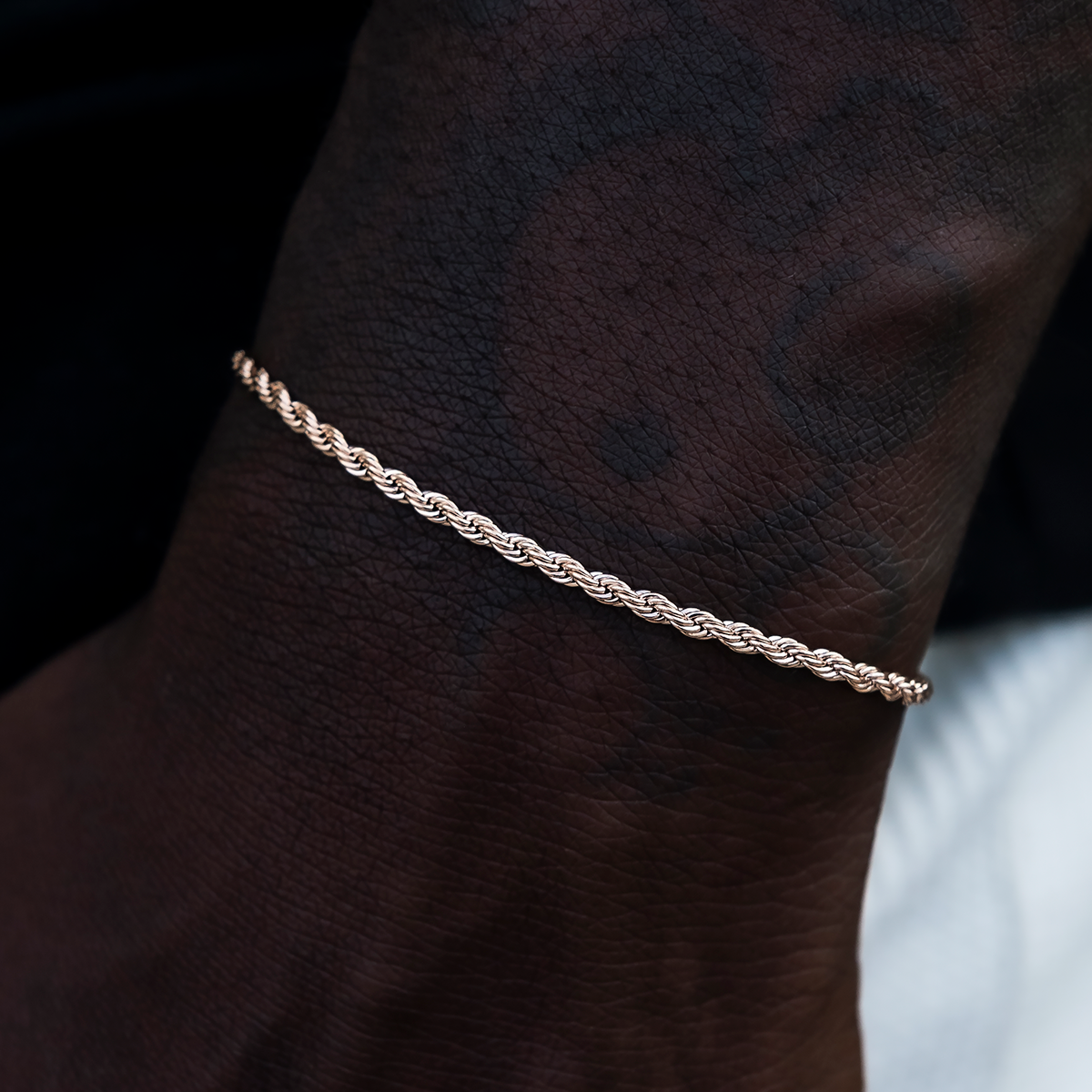 GLD Rope Bracelet in Rose Gold- 2mm