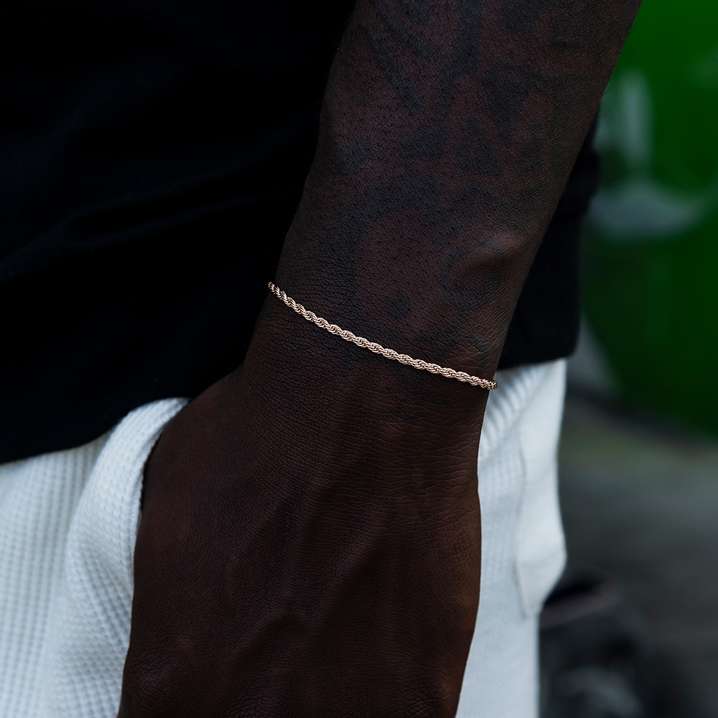 GLD Rope Bracelet in Rose Gold- 2mm