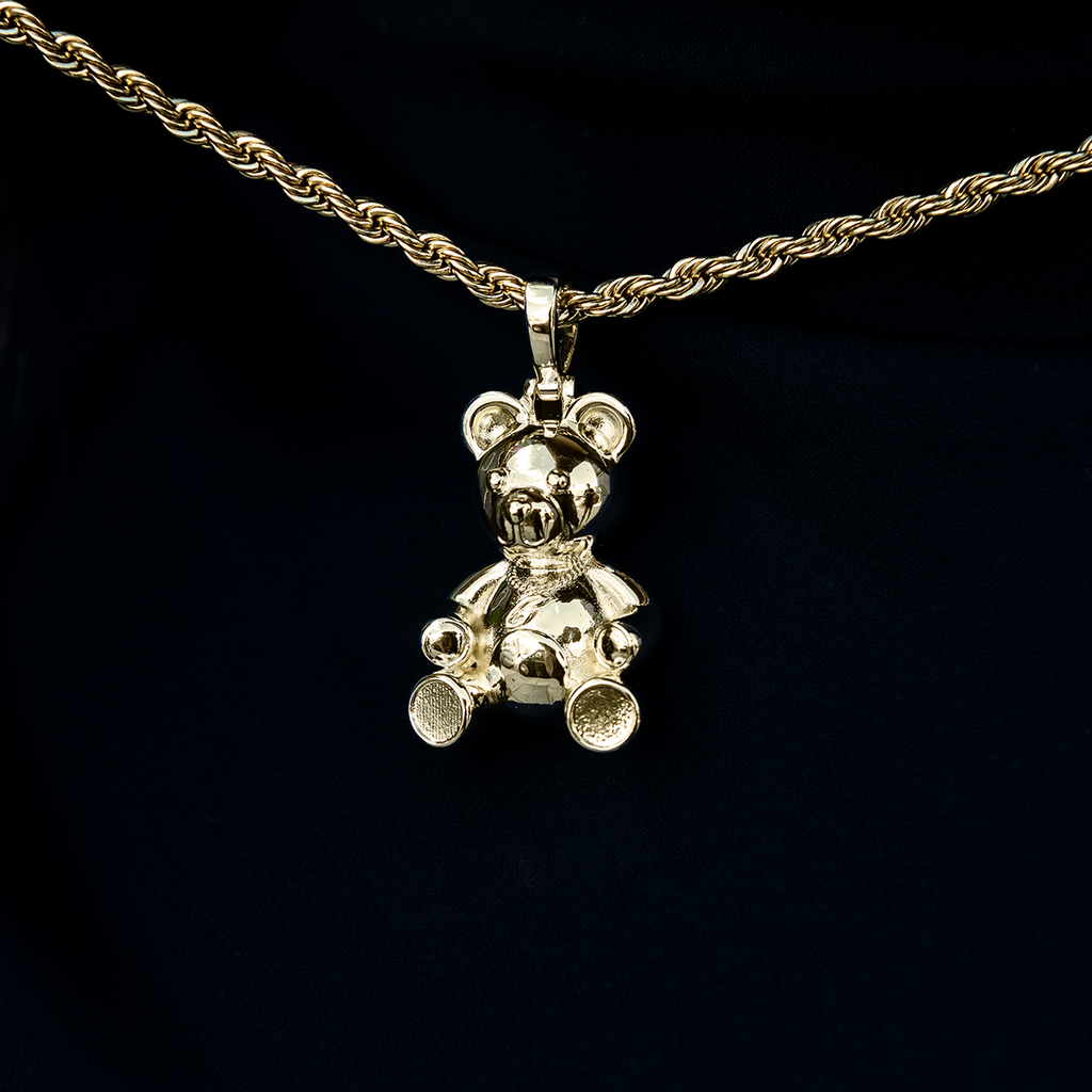 Cuban Cub Bear Pendant in Yellow Gold