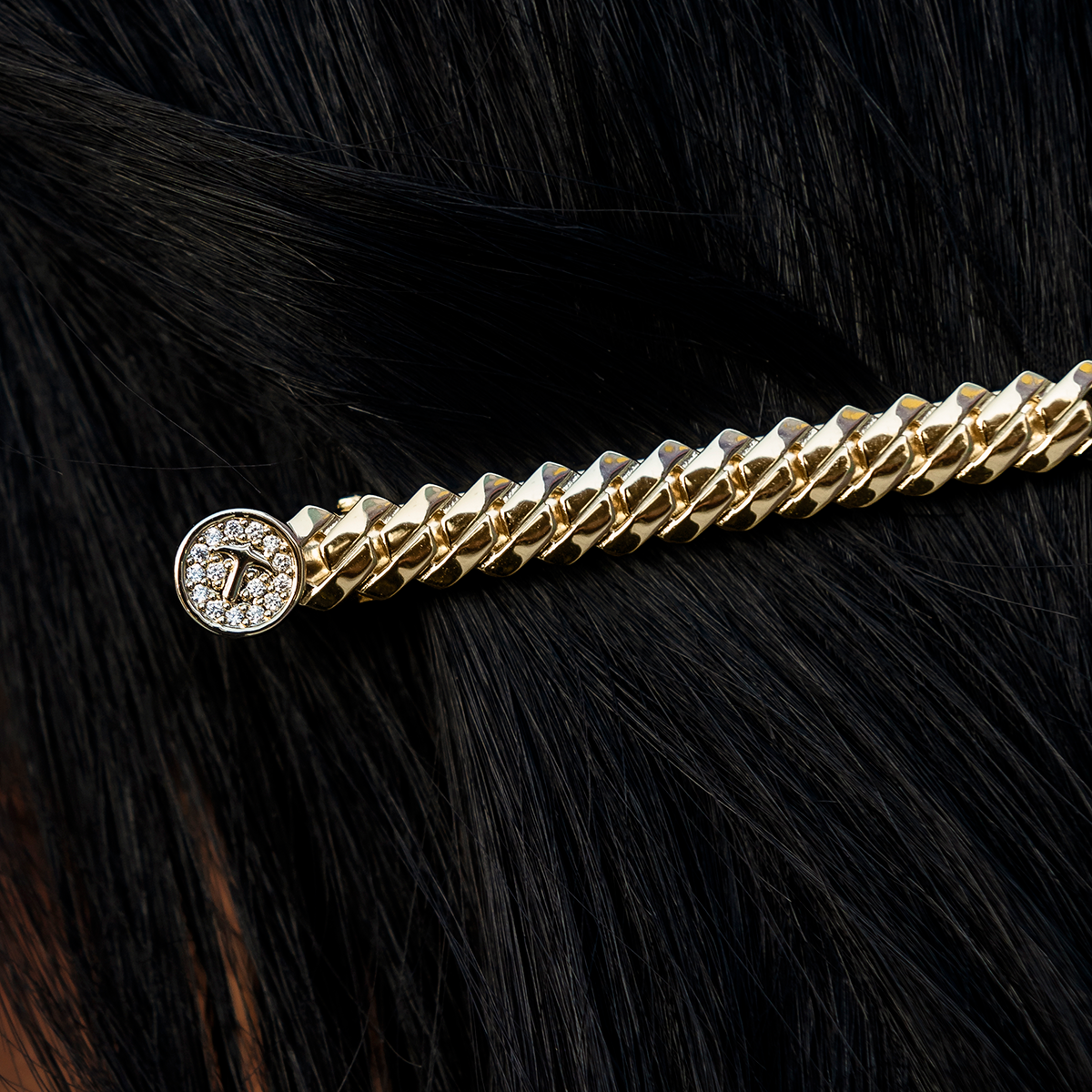 Miami Cuban Barrette in Yellow Gold- 8mm