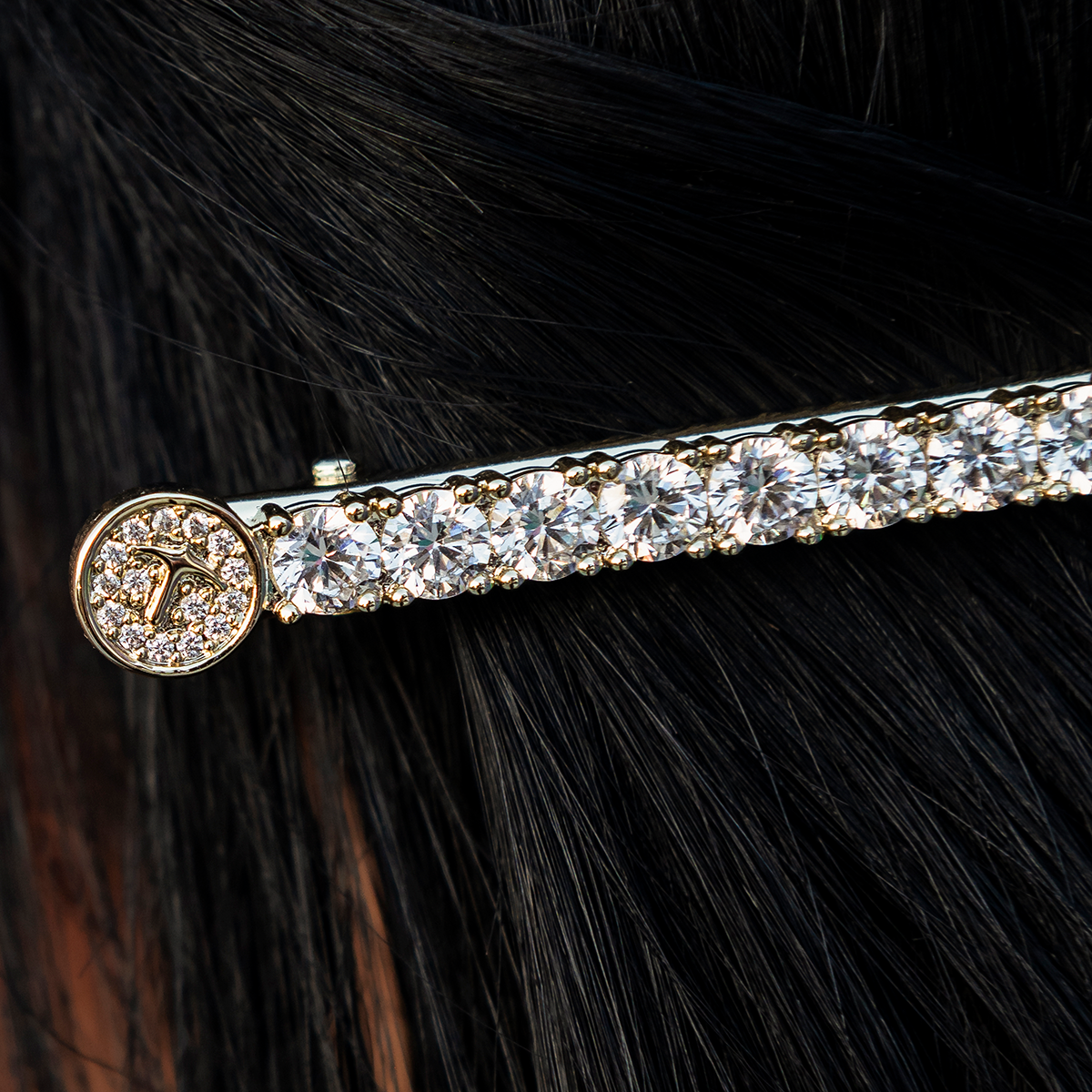Diamond Tennis Barrette in Yellow Gold- 5mm