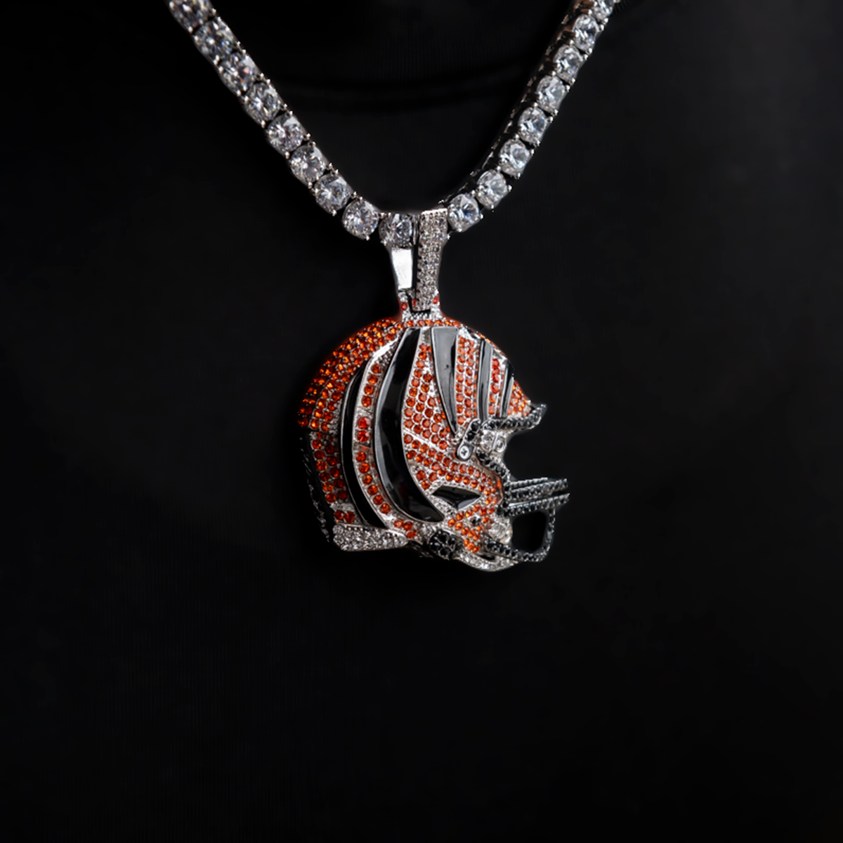 2025 Cincinnati Bengals Team Helmet Pendant - White Gold