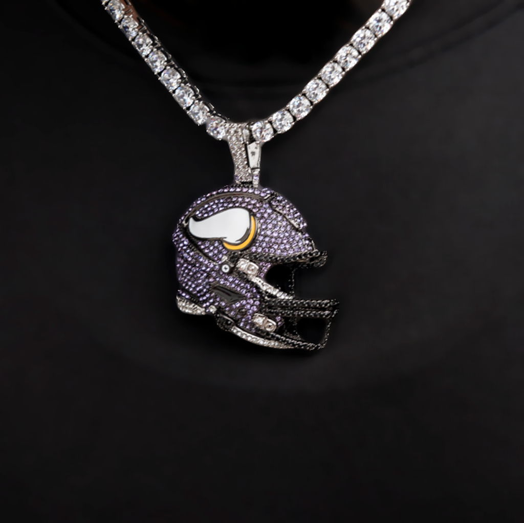 2025 Minnesota Vikings Team Helmet Pendant - White Gold