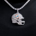 2025 Miami Dolphins Team Helmet Pendant  - White Gold