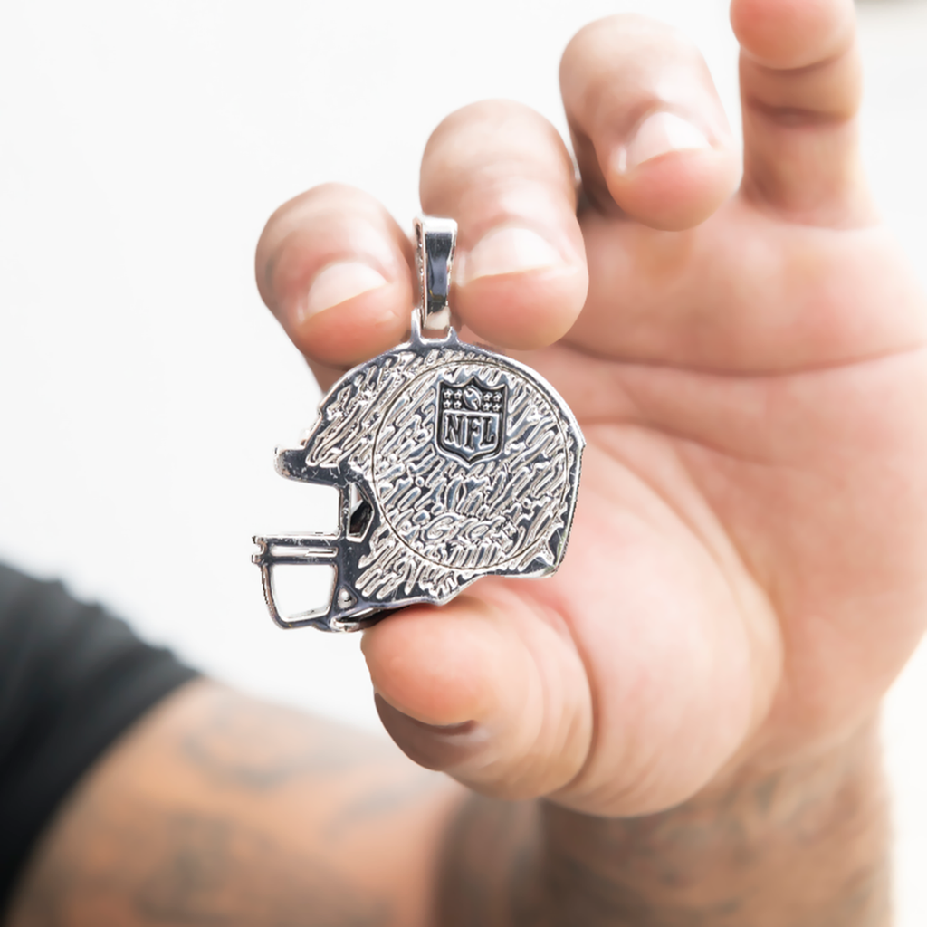 2025 Cincinnati Bengals Team Helmet Pendant - White Gold