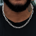 Paper Clip Chain in White Gold- 8mm