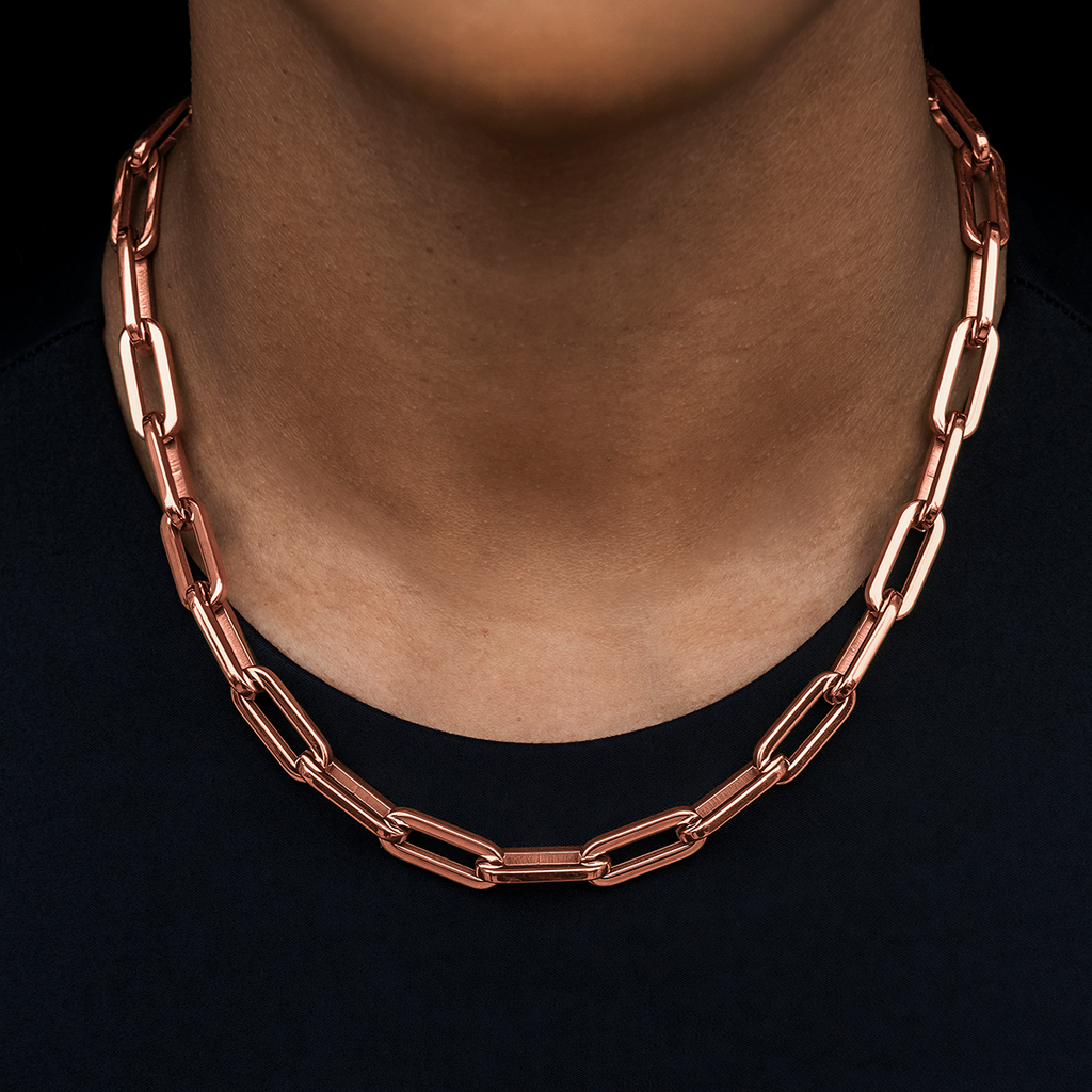 Paper Clip Necklace in Rose Gold- 8mm