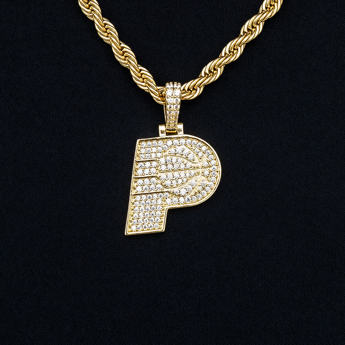 Indiana Pacers Official NBA Micro Logo Pendant in Yellow Gold