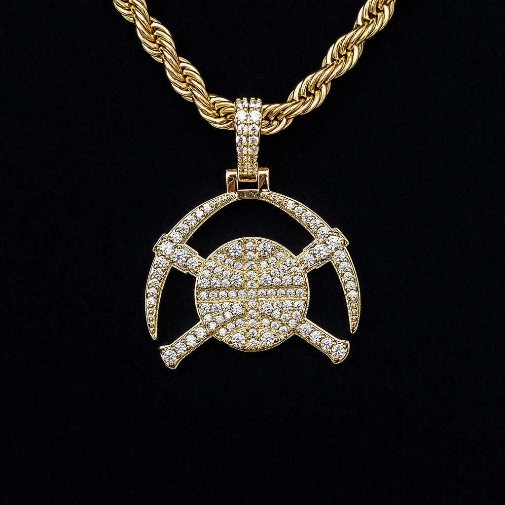 Denver Nuggets Official NBA Micro Logo Pendant in Yellow Gold