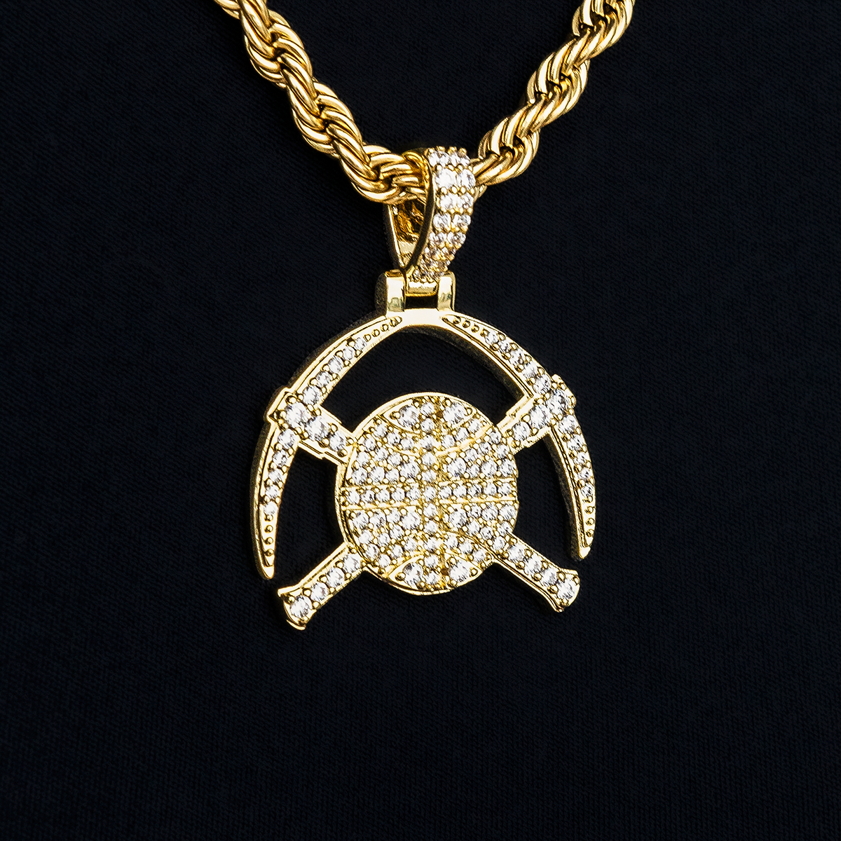 Denver Nuggets Official NBA Micro Logo Pendant in Yellow Gold