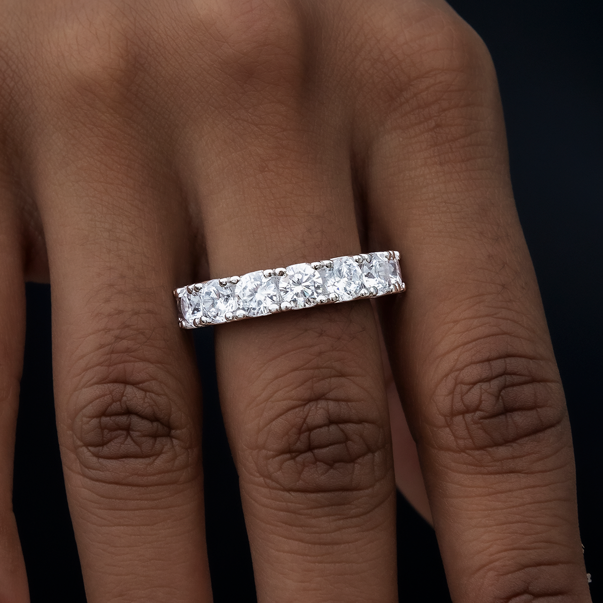 Diamond Tennis Bracelet + Diamond Eternity Ring Gift Bundle in White Gold - 5mm