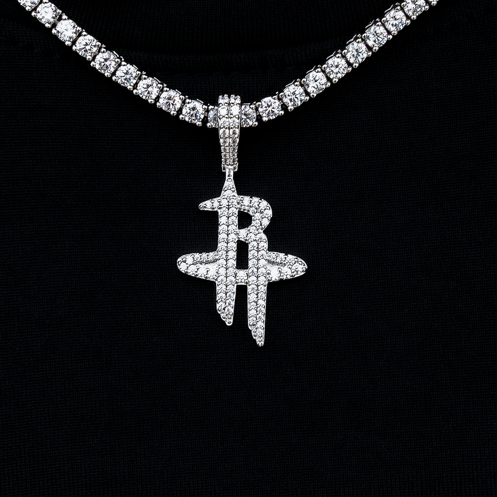 Houston Rockets Official NBA Micro Logo Pendant in White Gold