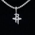 Houston Rockets Official NBA Micro Logo Pendant in White Gold