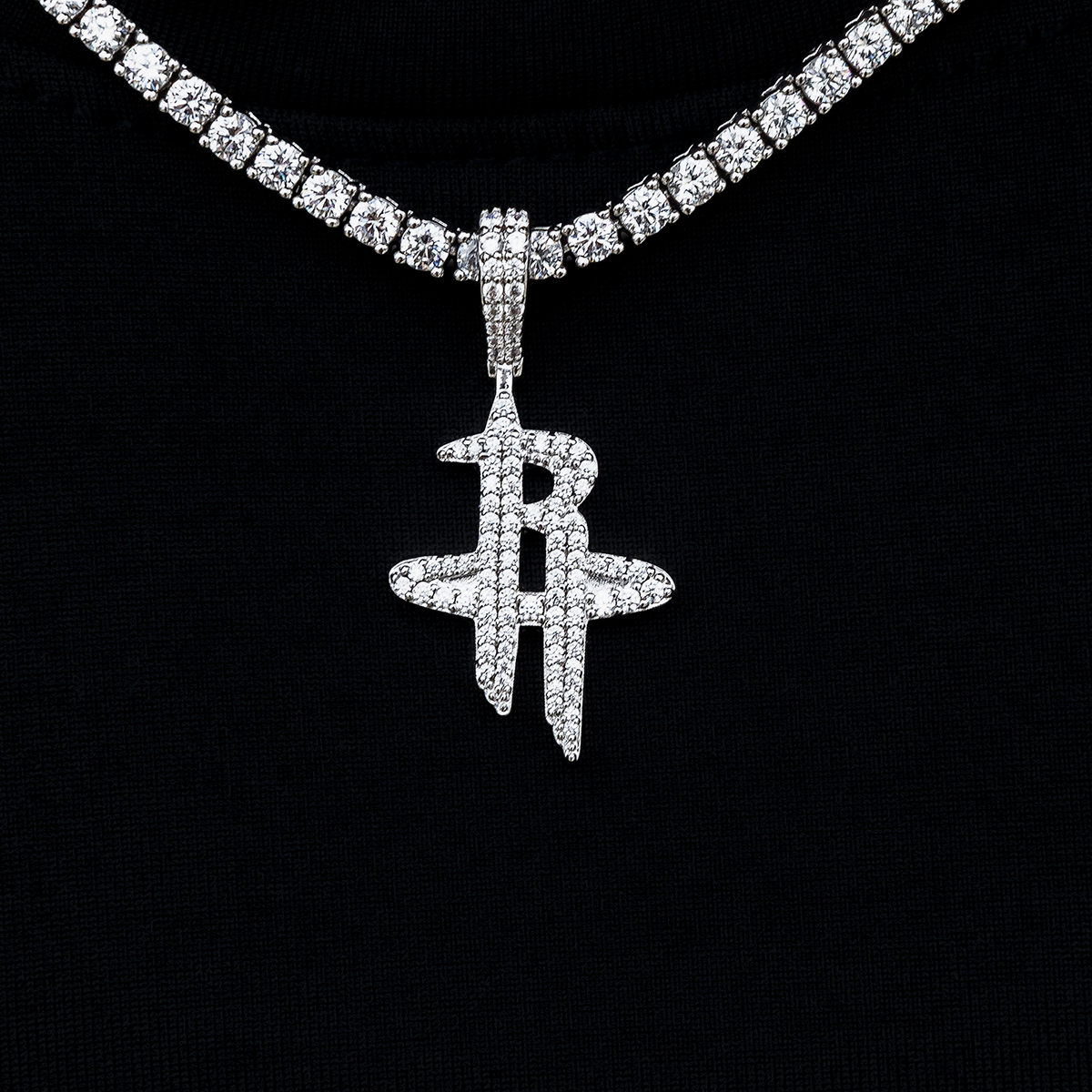 Houston Rockets Official NBA Micro Logo Pendant in White Gold