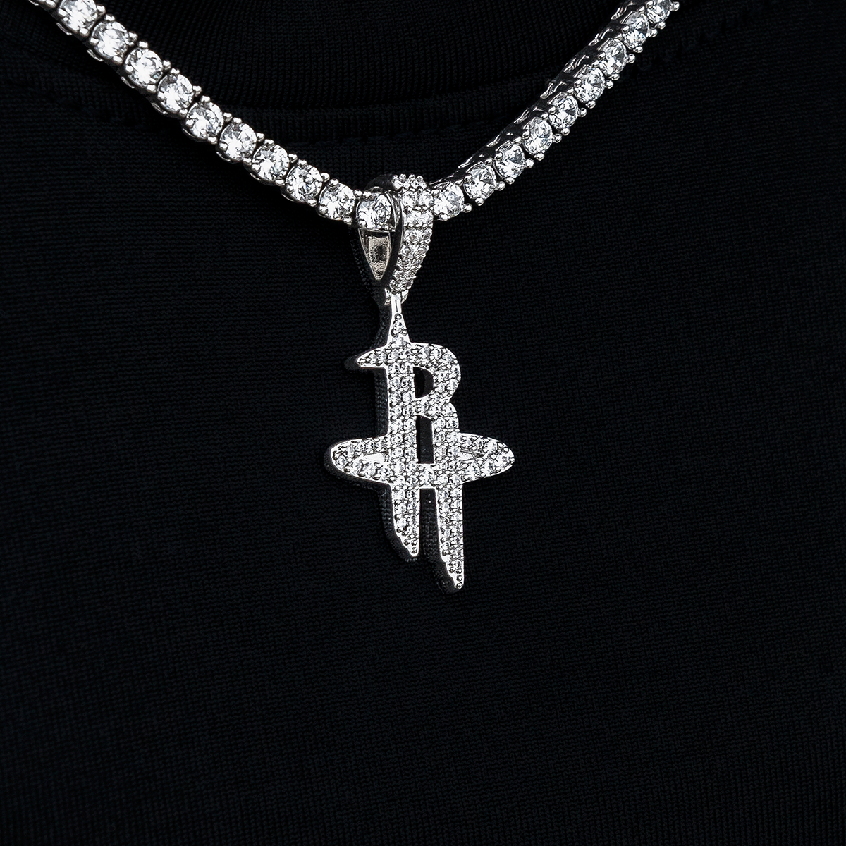 Houston Rockets Official NBA Micro Logo Pendant in White Gold