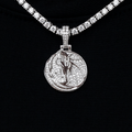 Dallas Mavericks Official NBA Micro Logo Pendant in White Gold