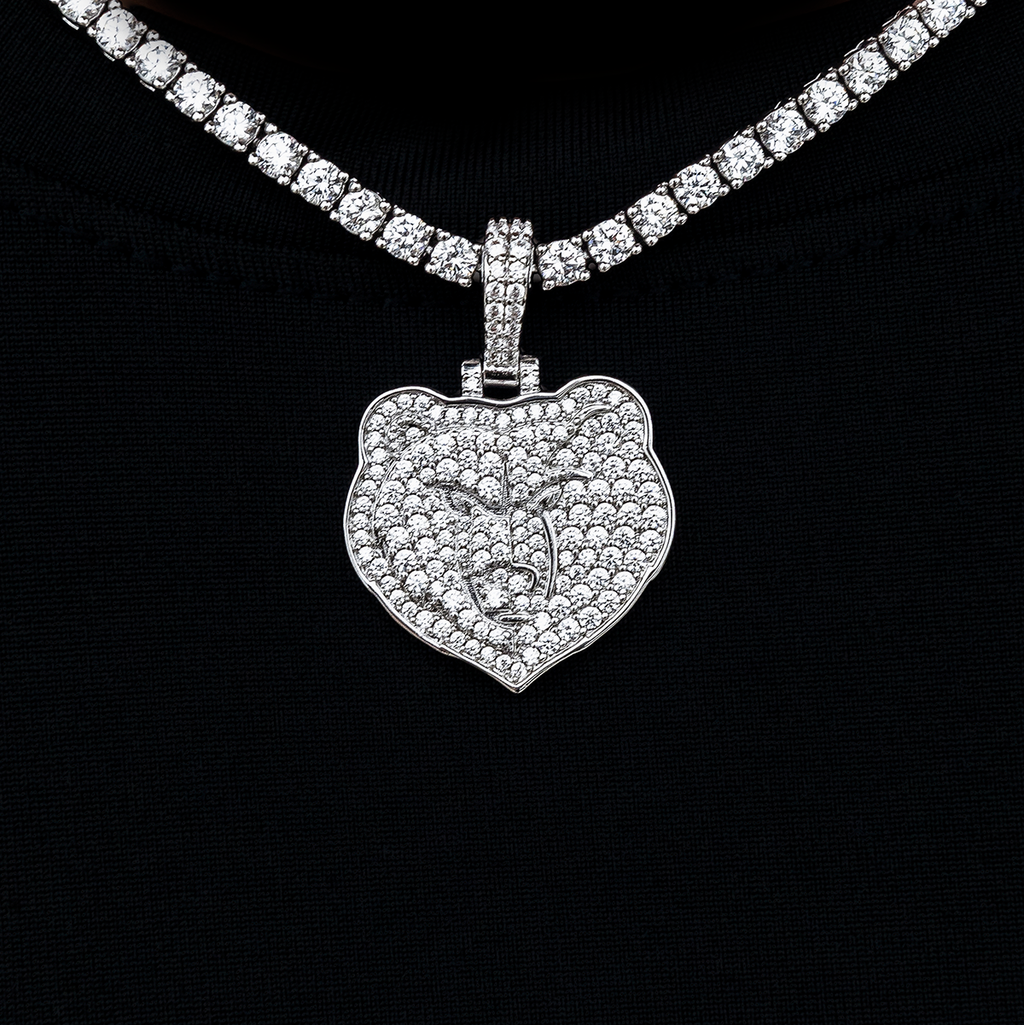 Memphis Grizzlies Official NBA Micro Logo Pendant in White Gold